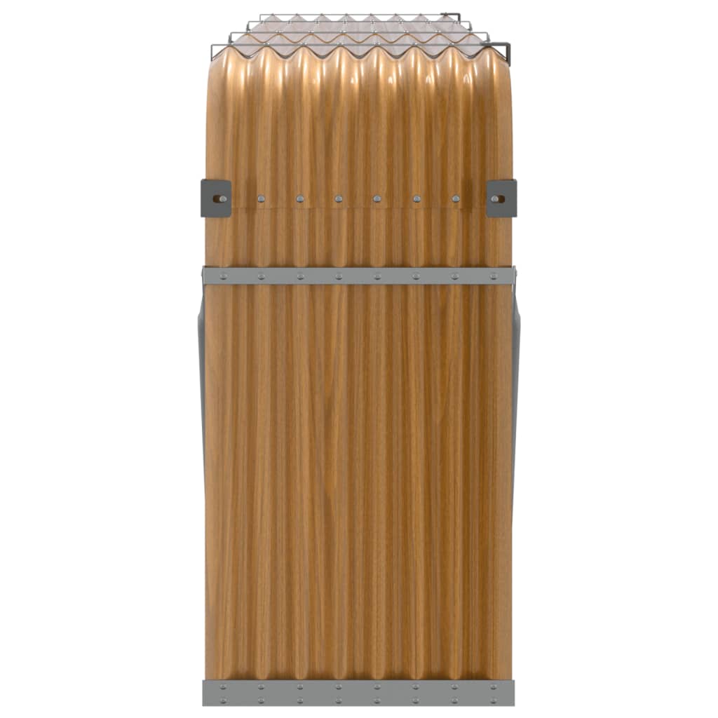 vidaXL Log Holder Wood Look 234x45x100 cm Galvanised Steel