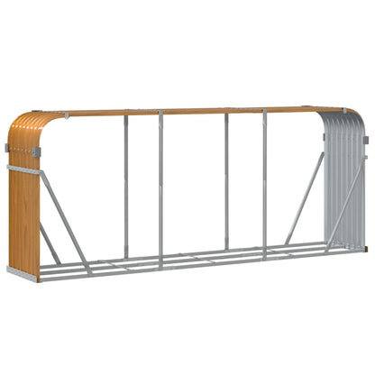 vidaXL Log Holder Wood Look 234x45x100 cm Galvanised Steel