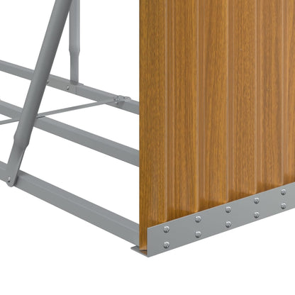 vidaXL Log Holder Wood Look 234x45x100 cm Galvanised Steel