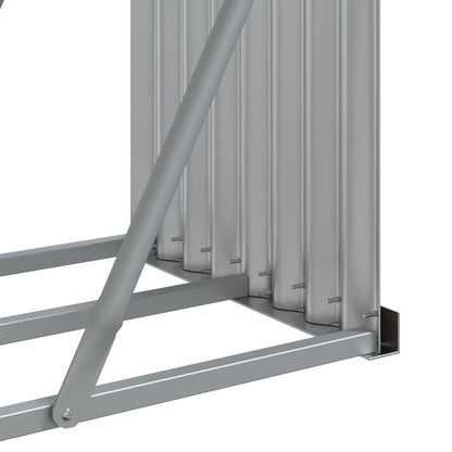 vidaXL Log Holder Wood Look 234x45x100 cm Galvanised Steel