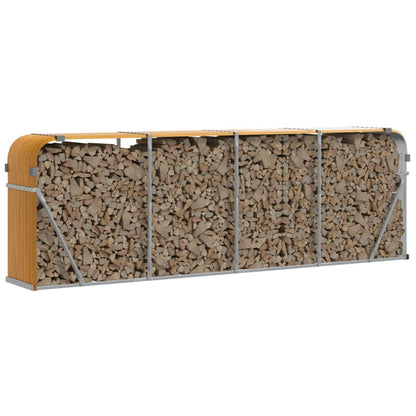 vidaXL Log Holder Wood Look 300x45x100 cm Galvanised Steel