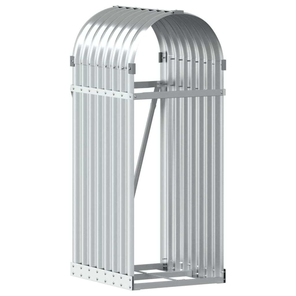 vidaXL Log Holder Silver 40x45x100 cm Galvanised Steel