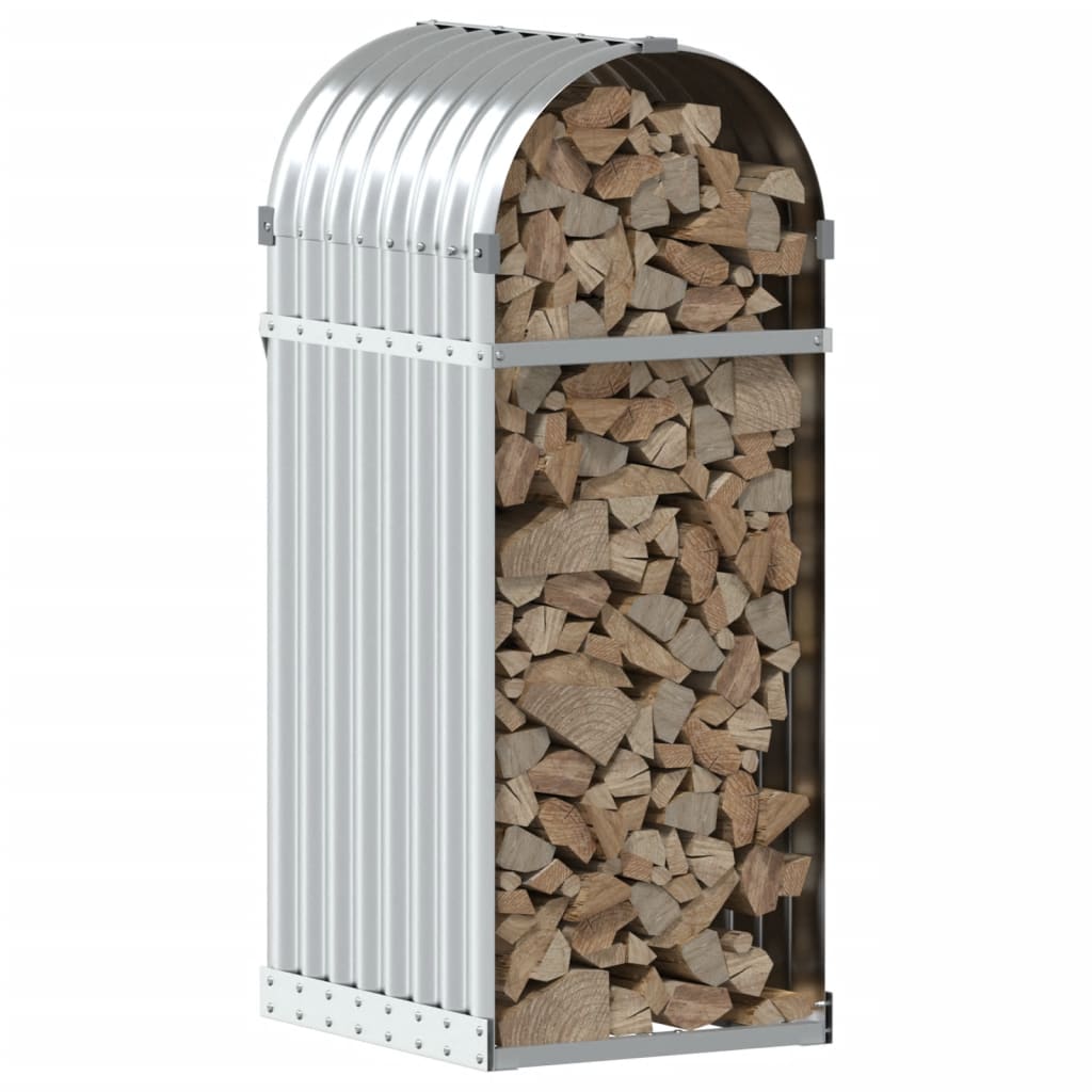 vidaXL Log Holder Silver 40x45x100 cm Galvanised Steel