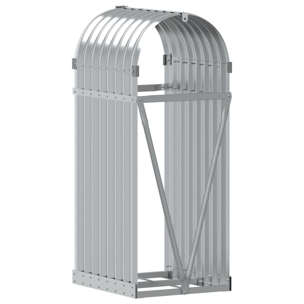 vidaXL Log Holder Silver 40x45x100 cm Galvanised Steel