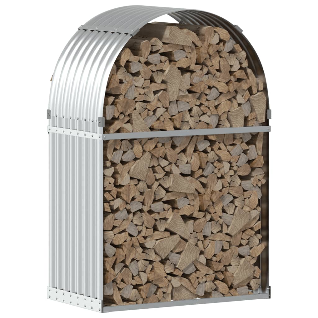 vidaXL Log Holder Silver 80x45x120 cm Galvanised Steel