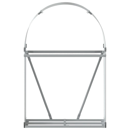 vidaXL Log Holder Silver 80x45x120 cm Galvanised Steel