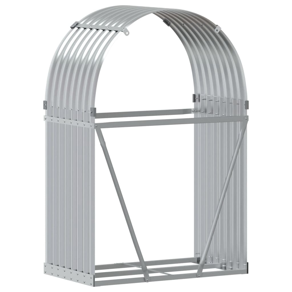 vidaXL Log Holder Silver 80x45x120 cm Galvanised Steel