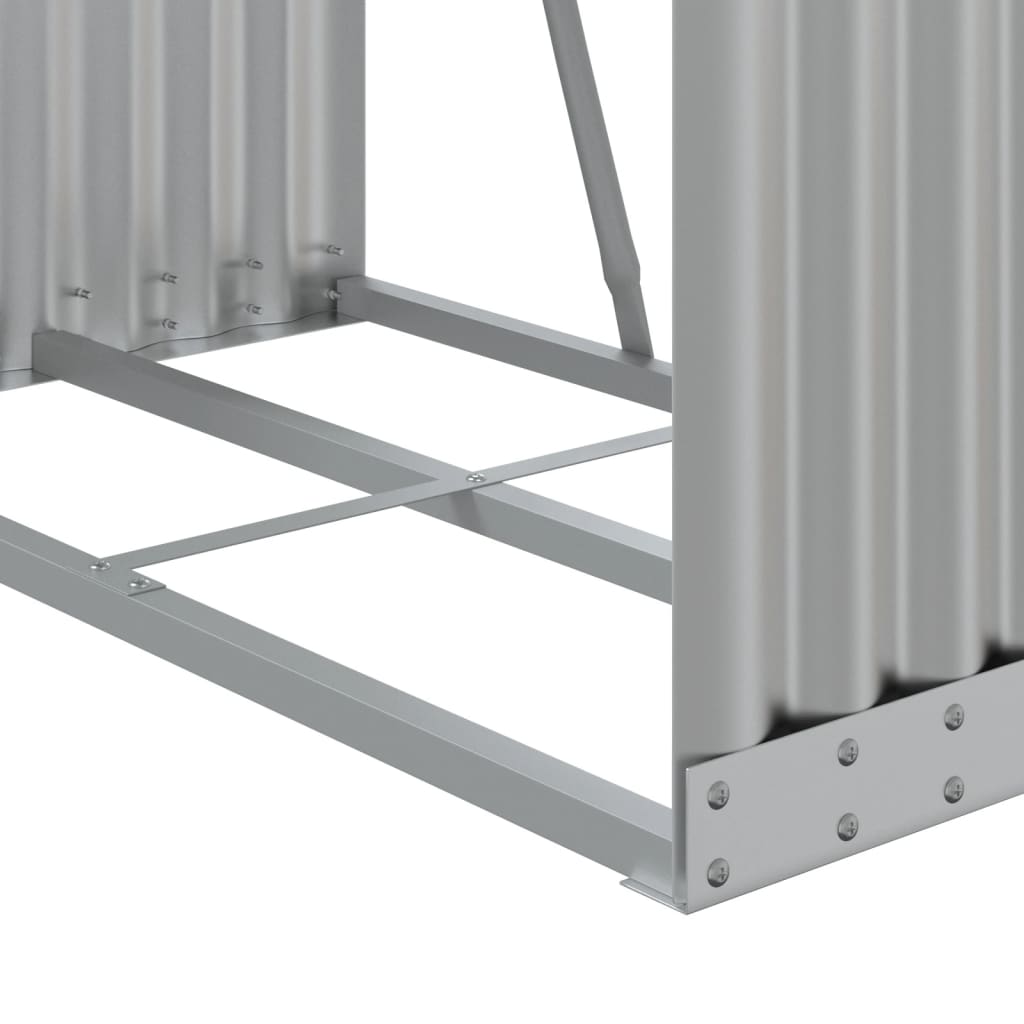 vidaXL Log Holder Silver 80x45x120 cm Galvanised Steel