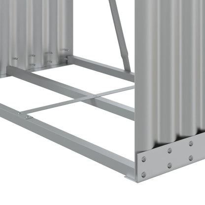 vidaXL Log Holder Silver 80x45x120 cm Galvanised Steel