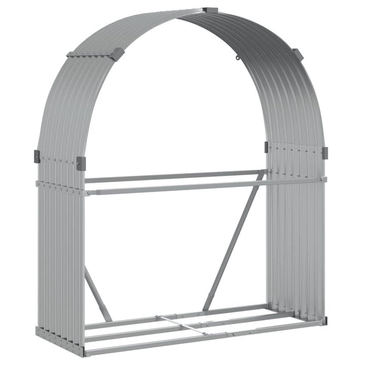 vidaXL Log Holder Silver 120x45x140 cm Galvanised Steel