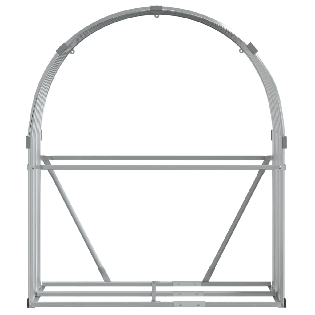 vidaXL Log Holder Silver 120x45x140 cm Galvanised Steel