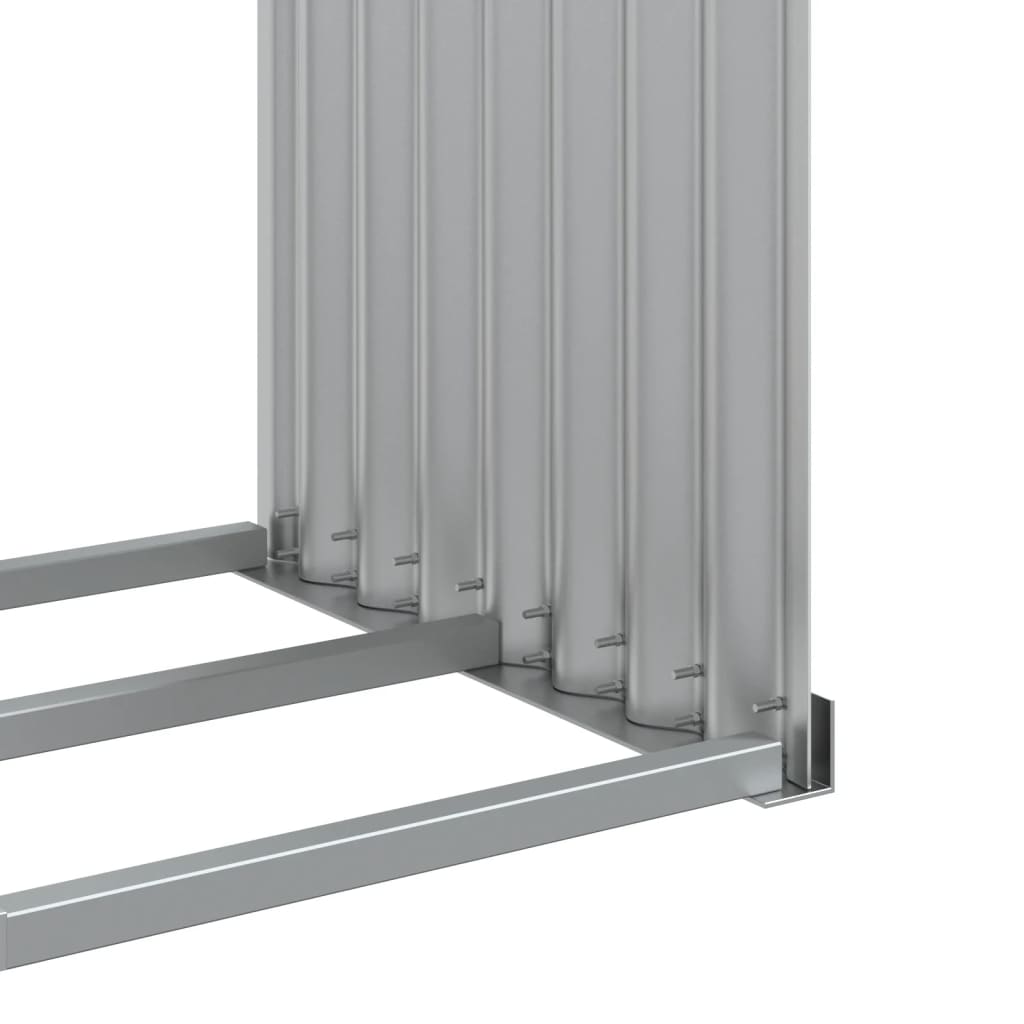 vidaXL Log Holder Silver 120x45x140 cm Galvanised Steel