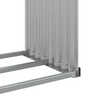 vidaXL Log Holder Silver 120x45x140 cm Galvanised Steel