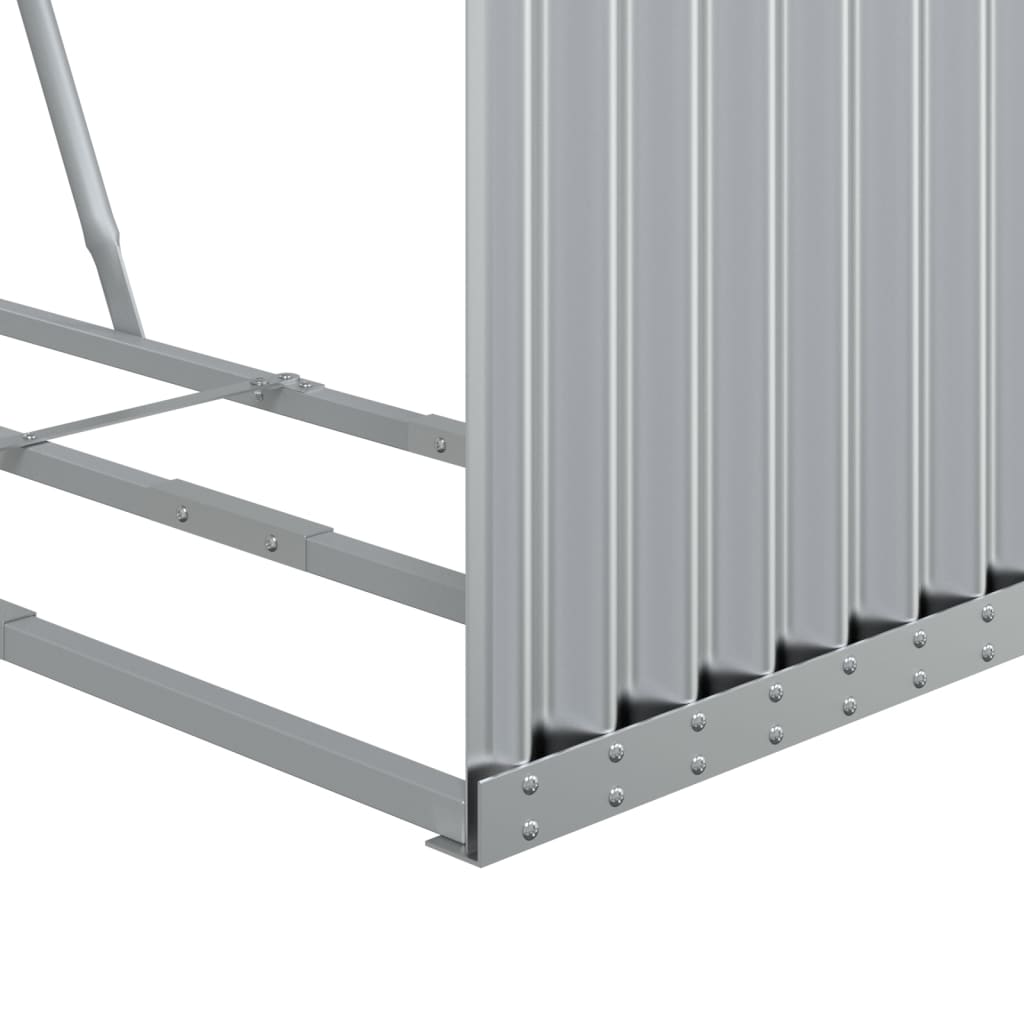 vidaXL Log Holder Silver 120x45x140 cm Galvanised Steel