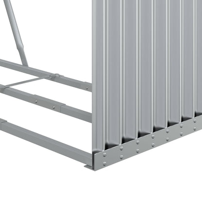 vidaXL Log Holder Silver 120x45x140 cm Galvanised Steel