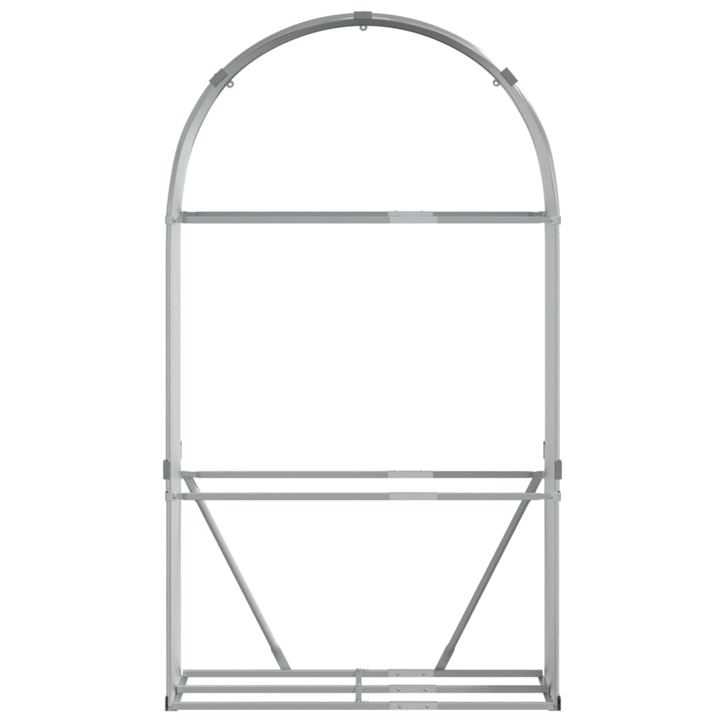 vidaXL Log Holder Silver 120x45x210 cm Galvanised Steel