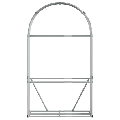 vidaXL Log Holder Silver 120x45x210 cm Galvanised Steel
