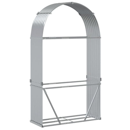 vidaXL Log Holder Silver 120x45x210 cm Galvanised Steel