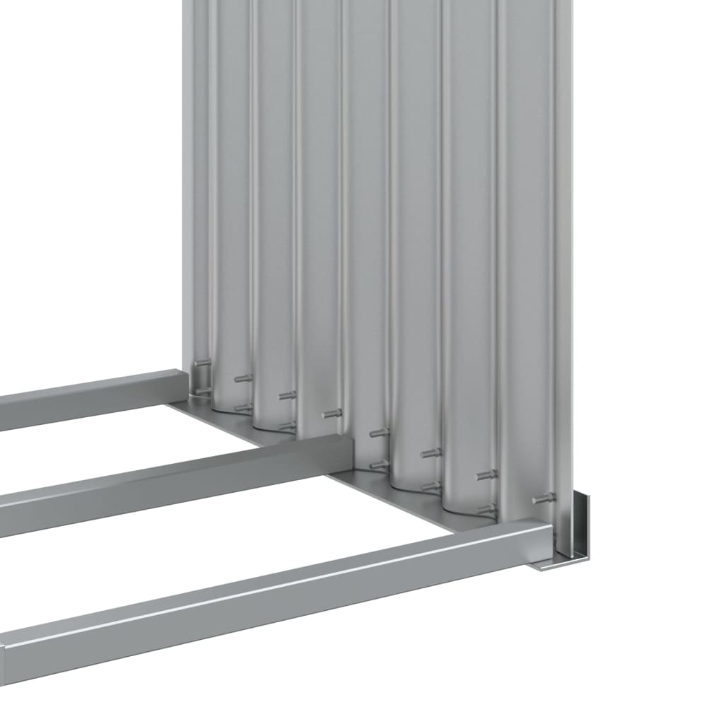 vidaXL Log Holder Silver 120x45x210 cm Galvanised Steel