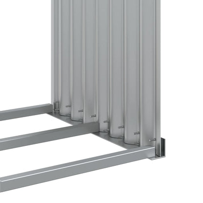 vidaXL Log Holder Silver 120x45x210 cm Galvanised Steel