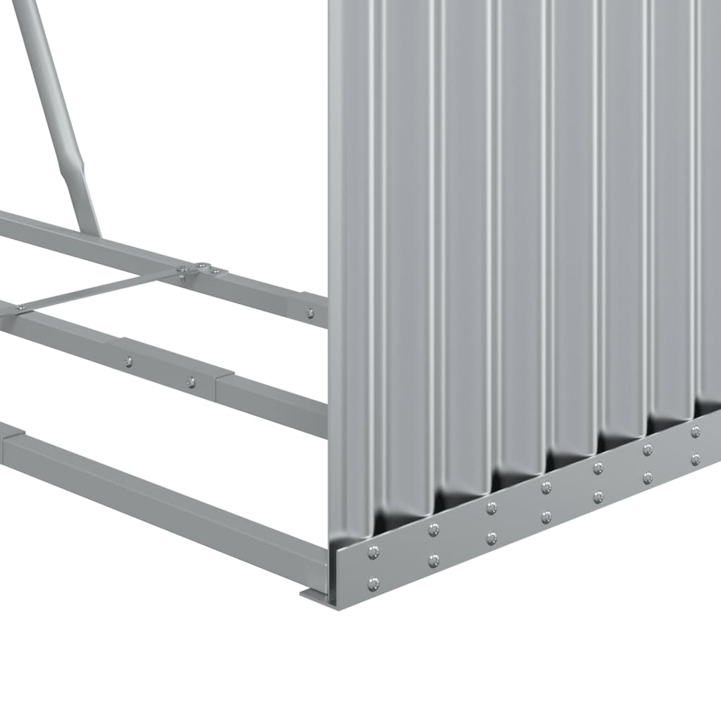 vidaXL Log Holder Silver 120x45x210 cm Galvanised Steel