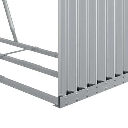 vidaXL Log Holder Silver 120x45x210 cm Galvanised Steel