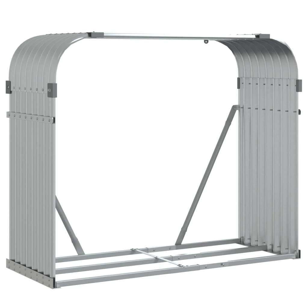 vidaXL Log Holder Silver 120x45x100 cm Galvanised Steel