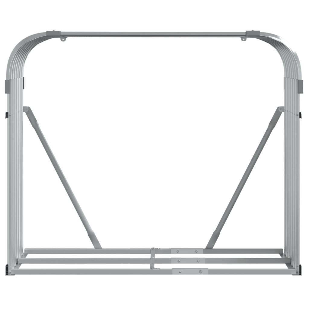 vidaXL Log Holder Silver 120x45x100 cm Galvanised Steel