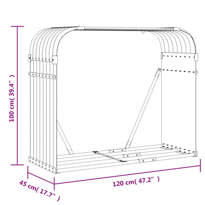 vidaXL Log Holder Silver 120x45x100 cm Galvanised Steel
