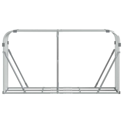 vidaXL Log Holder Silver 180x45x100 cm Galvanised Steel