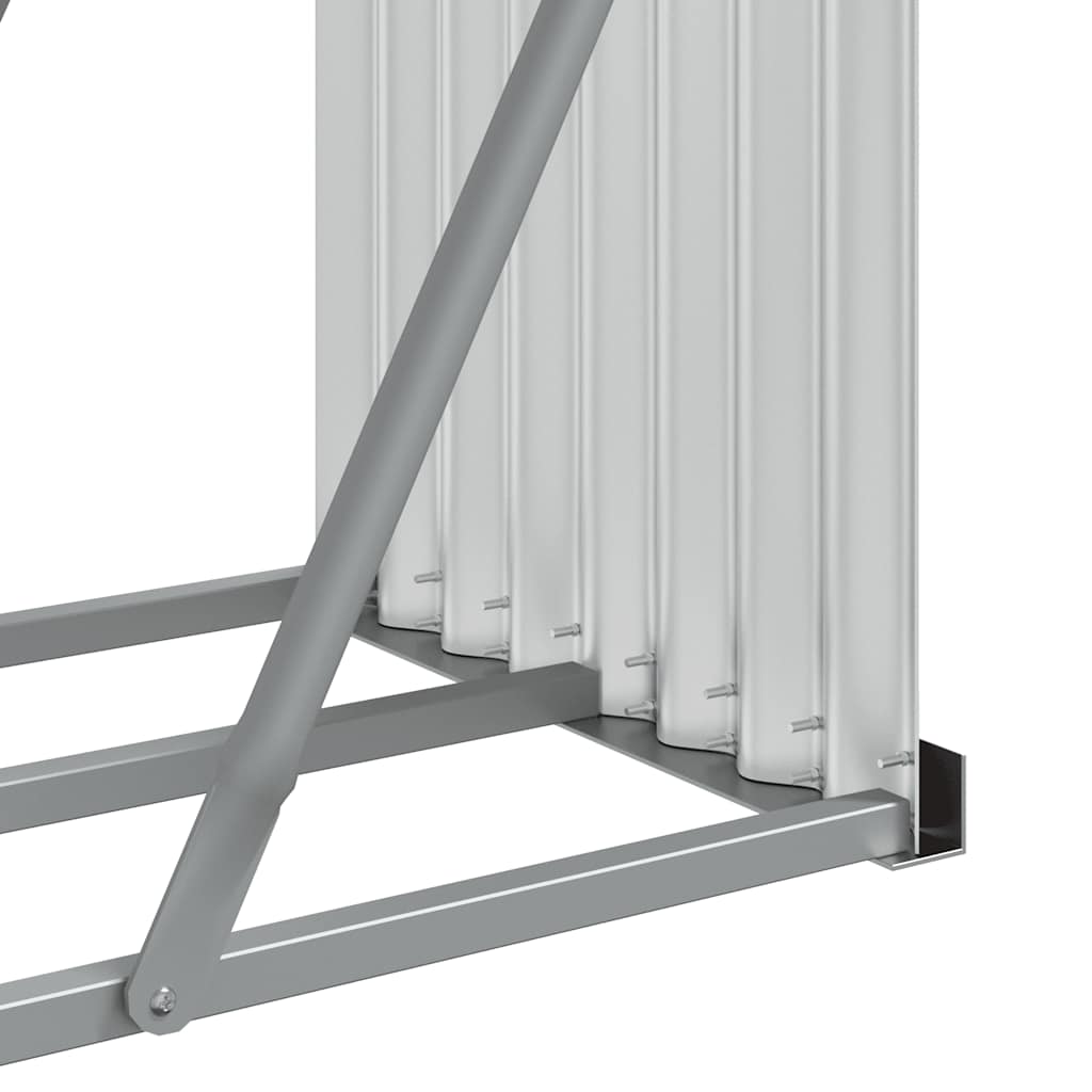 vidaXL Log Holder Silver 180x45x100 cm Galvanised Steel