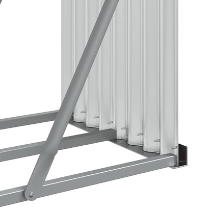 vidaXL Log Holder Silver 180x45x100 cm Galvanised Steel