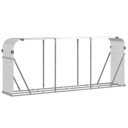 vidaXL Log Holder Silver 234x45x100 cm Galvanised Steel