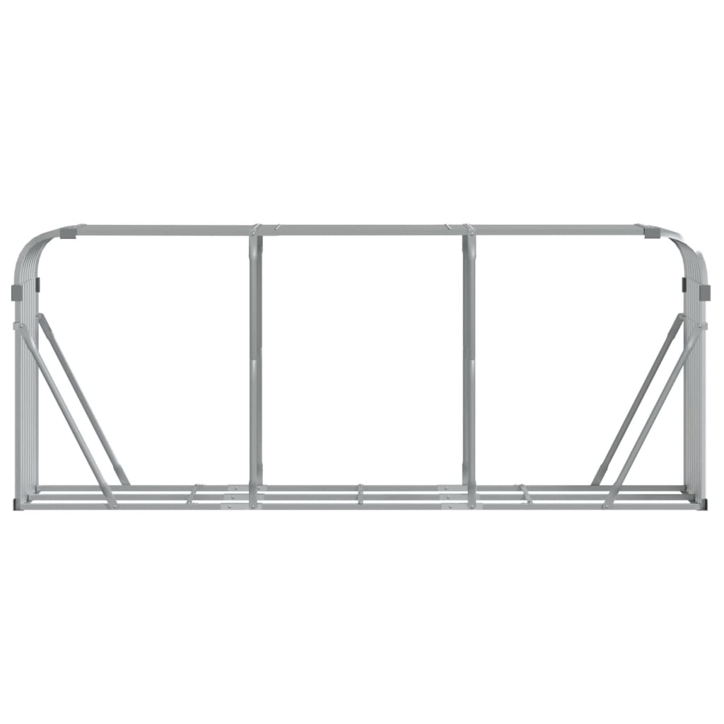 vidaXL Log Holder Silver 234x45x100 cm Galvanised Steel