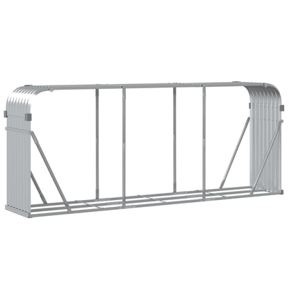vidaXL Log Holder Silver 234x45x100 cm Galvanised Steel