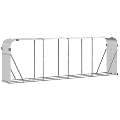 vidaXL Log Holder Silver 300x45x100 cm Galvanised Steel