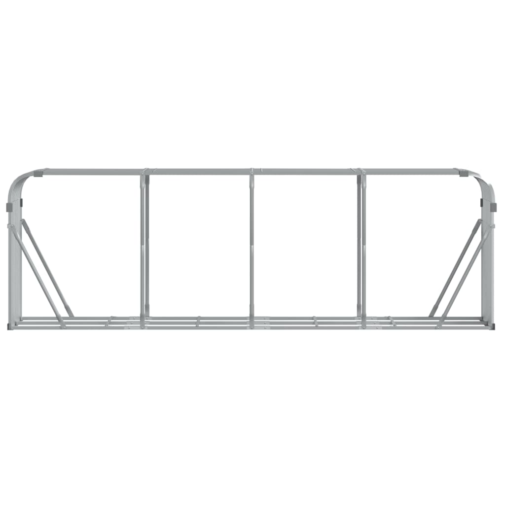 vidaXL Log Holder Silver 300x45x100 cm Galvanised Steel