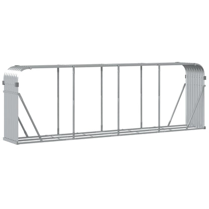 vidaXL Log Holder Silver 300x45x100 cm Galvanised Steel