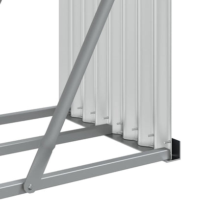 vidaXL Log Holder Silver 300x45x100 cm Galvanised Steel