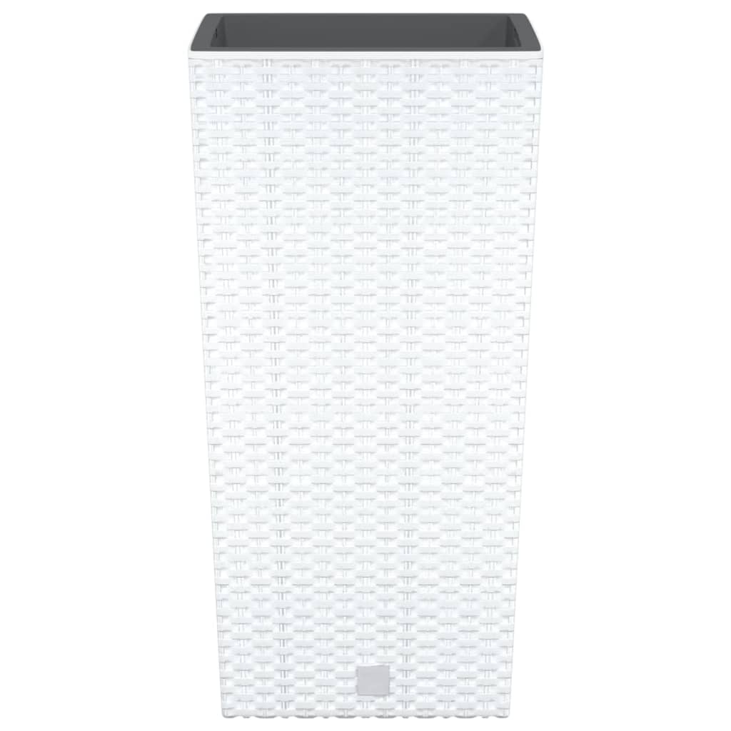vidaXL Planter with Removable Inner White 11 / 26.5 L PP Rattan