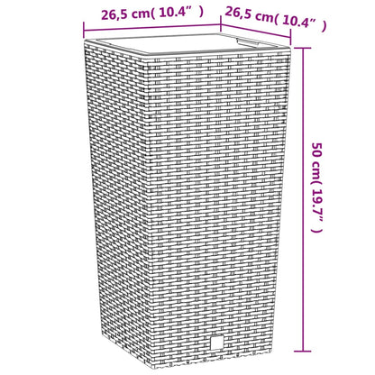 vidaXL Planter with Removable Inner White 11 / 26.5 L PP Rattan
