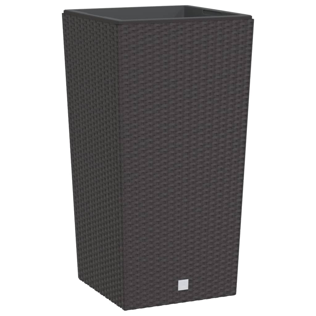 vidaXL Planter with Removable Inner Brown 21 / 49 L PP Rattan