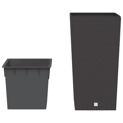 vidaXL Planter with Removable Inner Brown 21 / 49 L PP Rattan