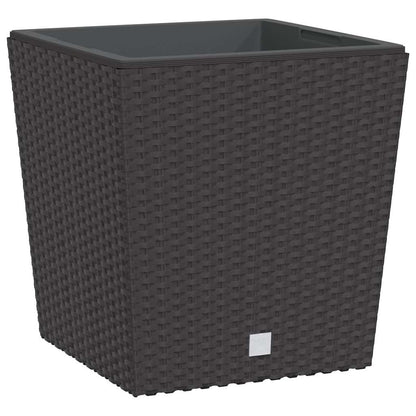 vidaXL Planter with Removable Inner Brown 21 / 32 L PP Rattan