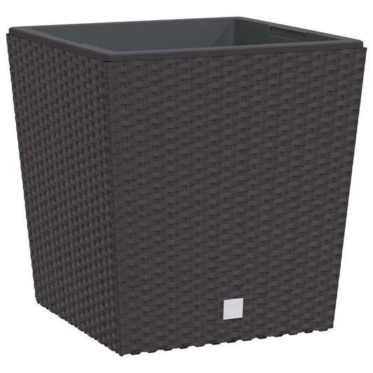 vidaXL Planter with Removable Inner Brown 21 / 32 L PP Rattan