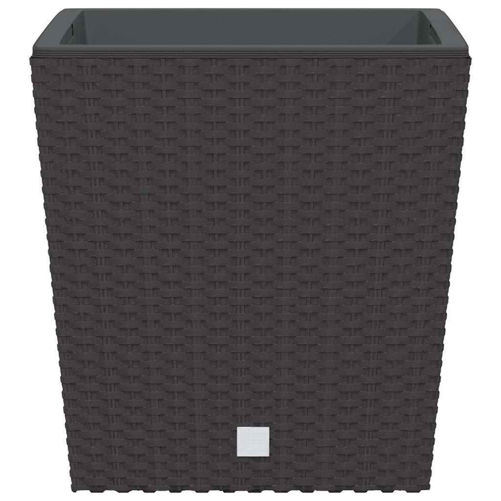 vidaXL Planter with Removable Inner Brown 21 / 32 L PP Rattan
