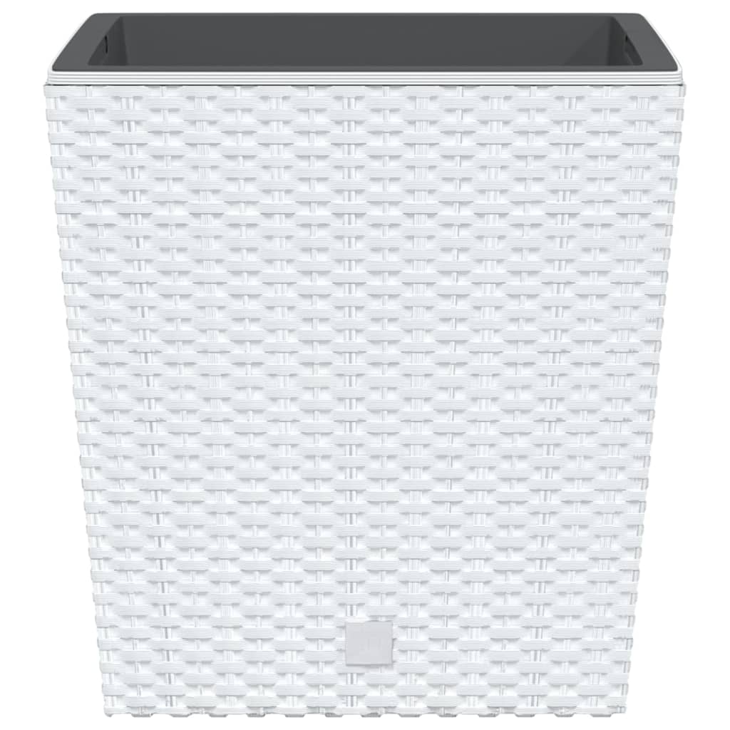 vidaXL Planter with Removable Inner White 21 / 32 L PP Rattan