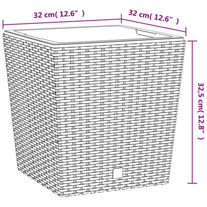 vidaXL Planter with Removable Inner White 21 / 32 L PP Rattan