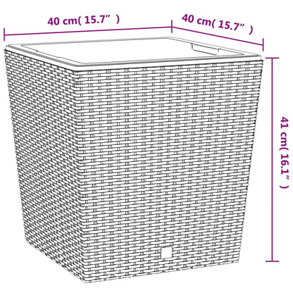 vidaXL Planter with Removable Inner Anthracite 37 / 64 L PP Rattan