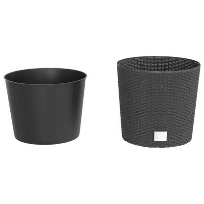 vidaXL Planter with Removable Inner Anthracite 15 / 15.3 L PP Rattan